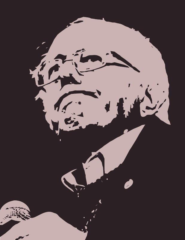 Stencil of Bernie Sanders Frown