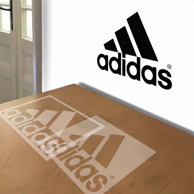Adidas Logo stencil in 2 layers, simulated painting