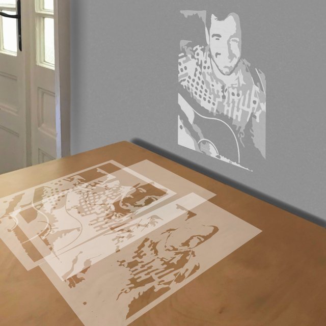 Gope stencil in 3 layers, simulated painting