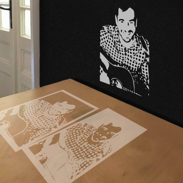 Gope stencil in 2 layers, simulated painting
