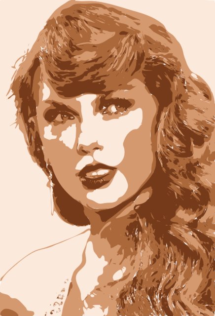 Stencil of Taylor Swift on Runway