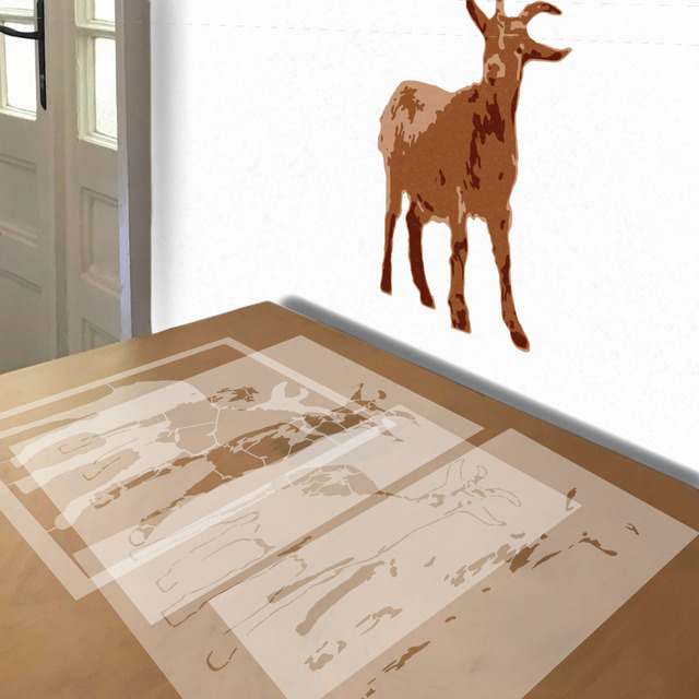 Simulated painting of stencil of Goat
