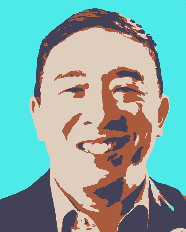 Stencil of Andrew Yang