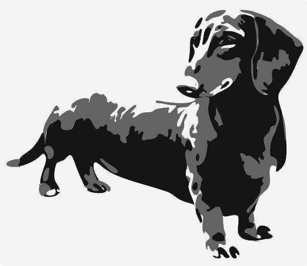 Stencil of Dachshund in Grey