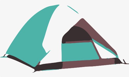 Stencil of Pop-Up Tent