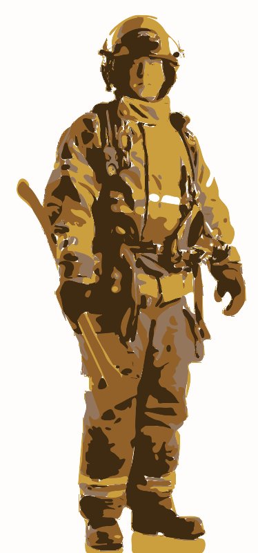 Stencil of Fireman