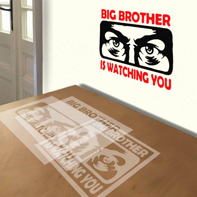 Big Brother stencil in 3 layers, simulated painting