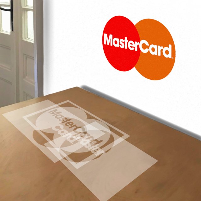 Master Card Logo stencil in 5 layers, simulated painting