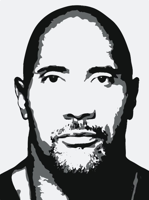 Stencil of Dwayne Johnson