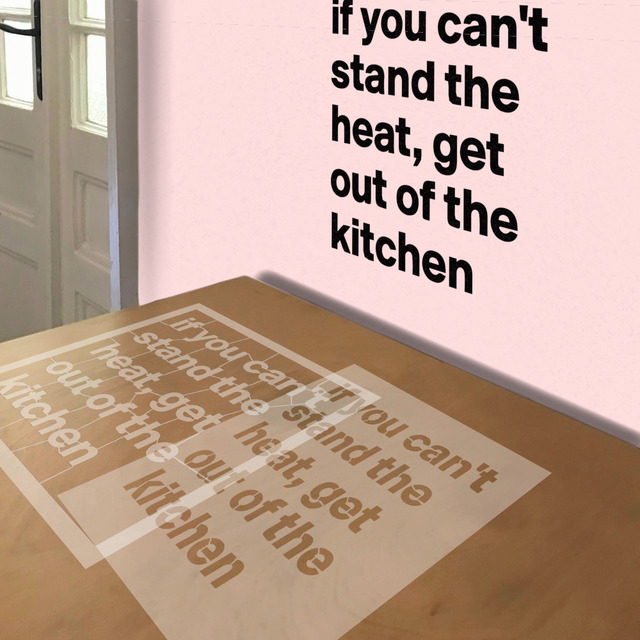 If You Can't Stand the Heat, Get Out of the Kitchen stencil in 2 layers, simulated painting