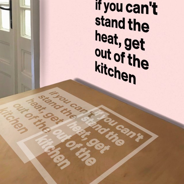 If You Can't Stand the Heat, Get Out of the Kitchen stencil in 2 layers, simulated painting