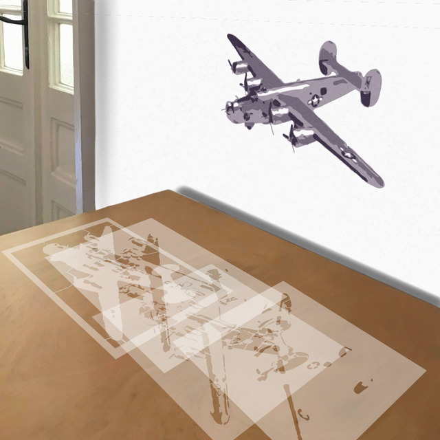 Simulated painting of stencil of B-24