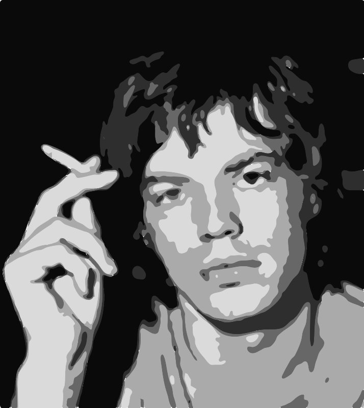 Stencil of Mick Jagger Smoking