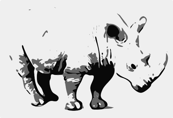 Stencil of Rhinocerous