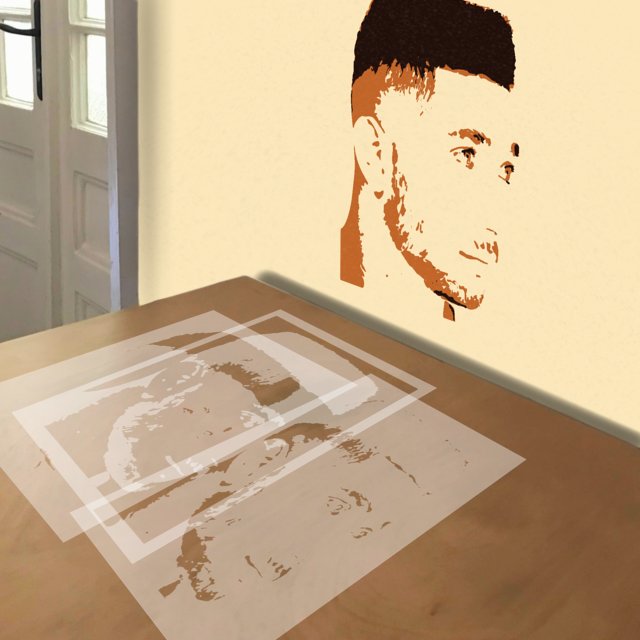 Hi-Top stencil in 3 layers, simulated painting