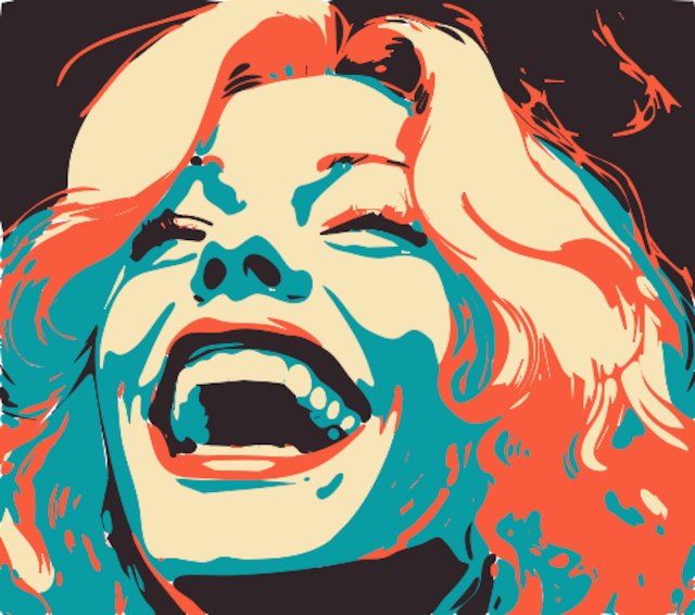 Stencil of Woman Laughing