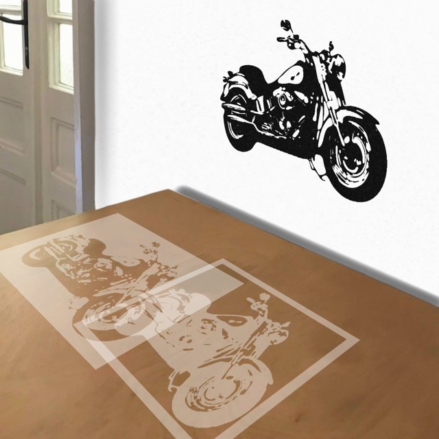 Harley-Davidson stencil in 2 layers, simulated painting