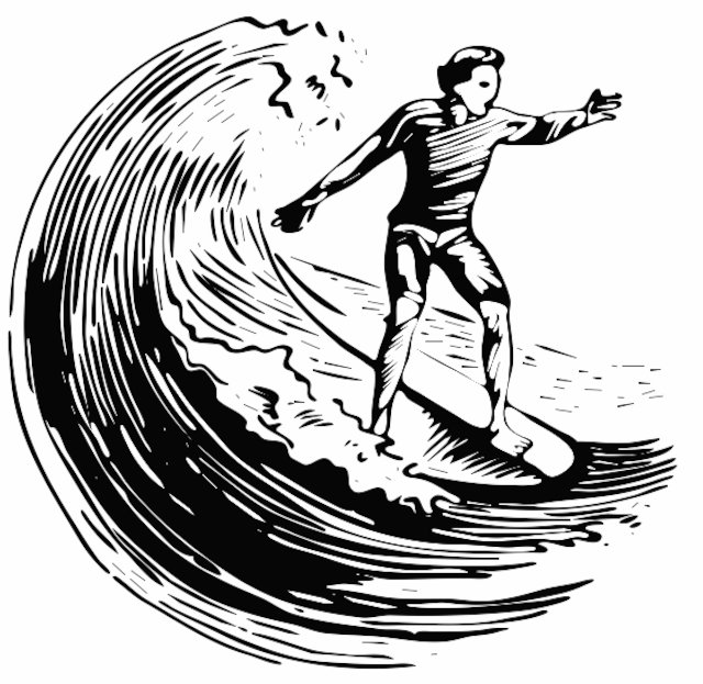 Stencil of Surfing