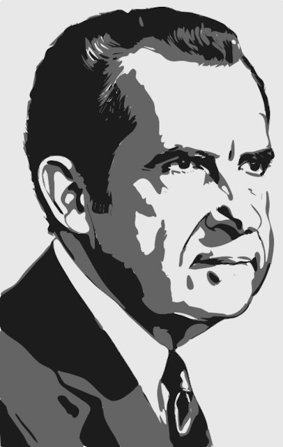 Stencil of Richard Nixon