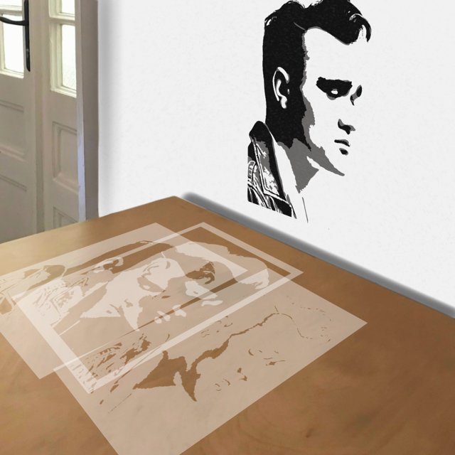 Morrissey stencil in 3 layers, simulated painting