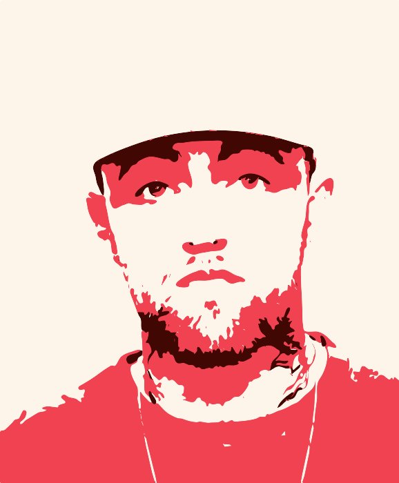 Stencil of Mac Miller