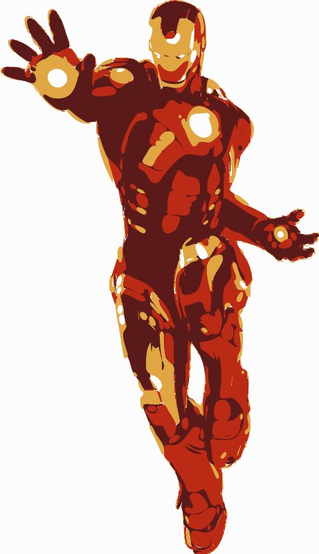 Ironman stencil in 4 layers.