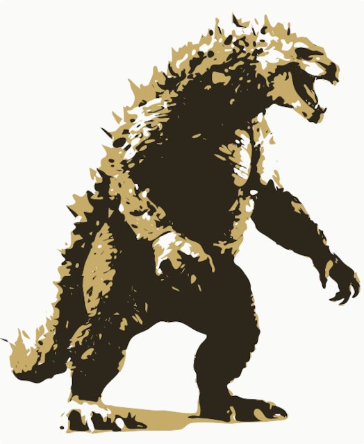 Stencil of Godzilla