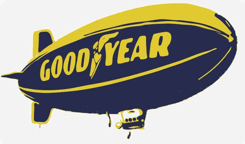 Stencil of Goodyear Blimp