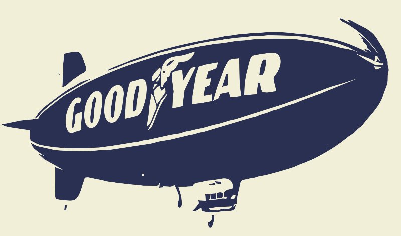 Stencil of Goodyear Blimp