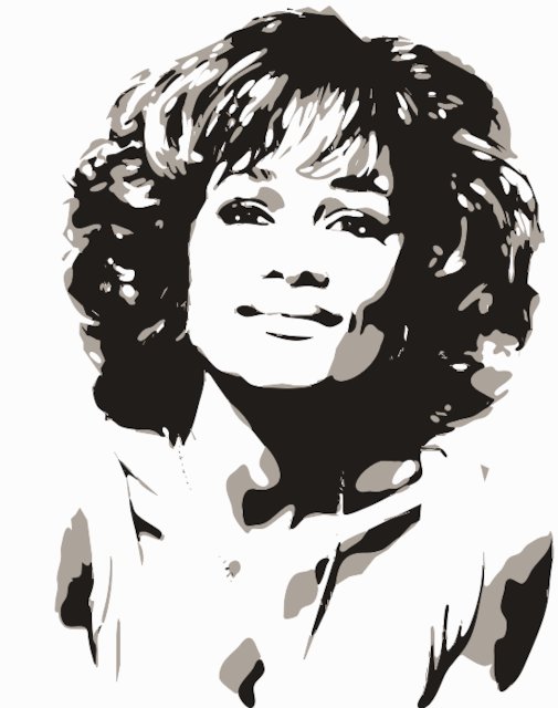 Stencil of Whitney Houston