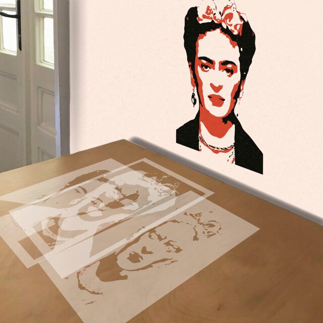 Simulated painting of stencil
