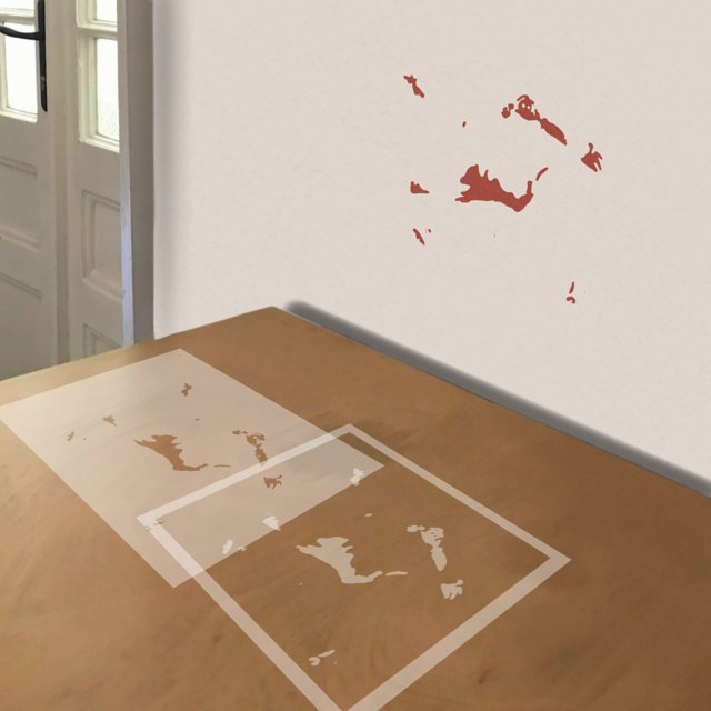 Alligator stencil in 3 layers, simulated painting
