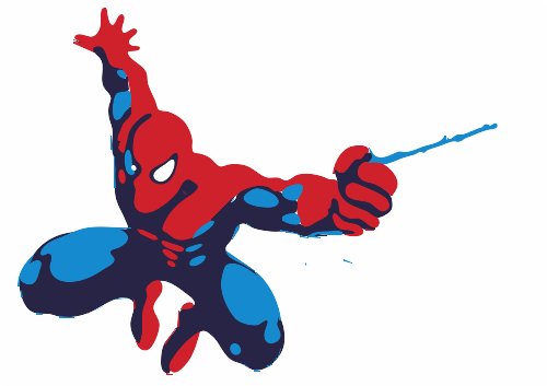 Stencil of Spider-Man Swinging