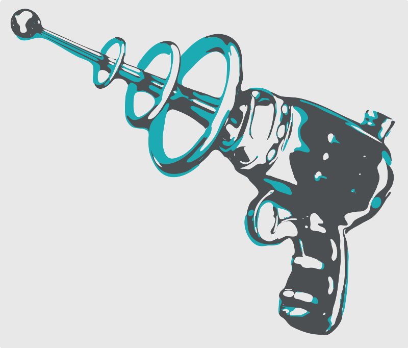 Stencil of Ray Gun