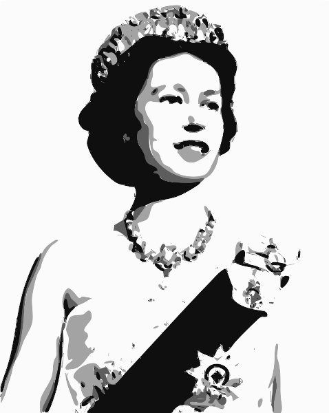 Stencil of Young Queen Elizabeth