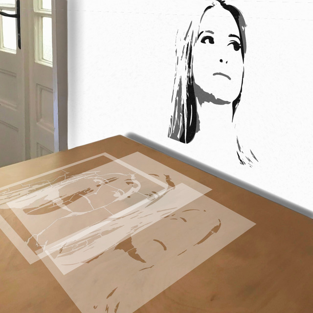 Ivanka Trump stencil in 3 layers, simulated painting