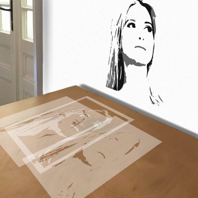 Ivanka Trump stencil in 3 layers, simulated painting