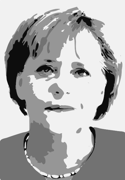 Stencil of Angela Merkel