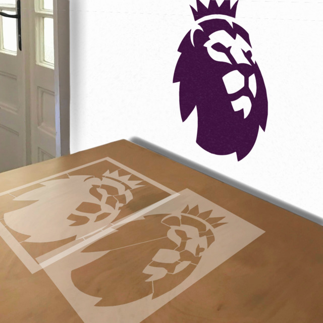 Premier League stencil in 2 layers, simulated painting