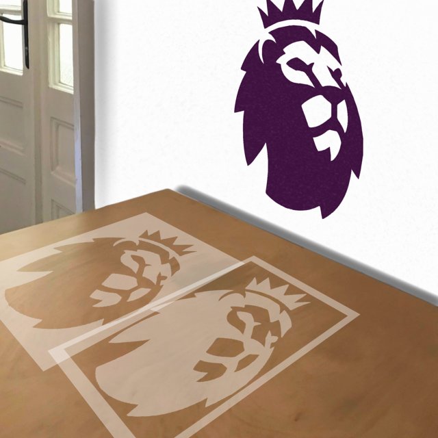 Premier League stencil in 2 layers, simulated painting