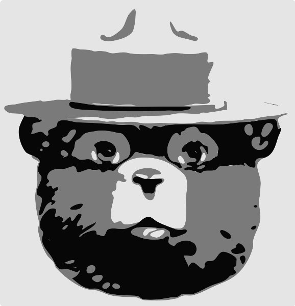 Stencil of Smokey the Bear