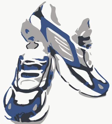 Stencil of Running Shoes
