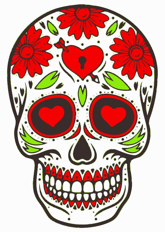 Stencil of Day of the Dead Skull