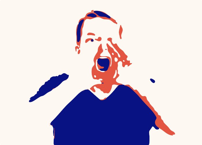 Stencil of Shouting Dad