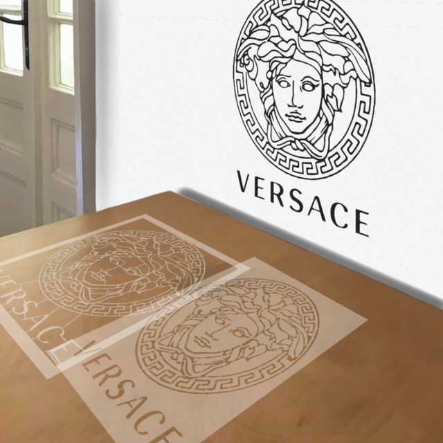 Versace stencil in 2 layers, simulated painting