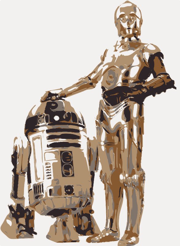 Stencil of R2-D2 and C-3PO