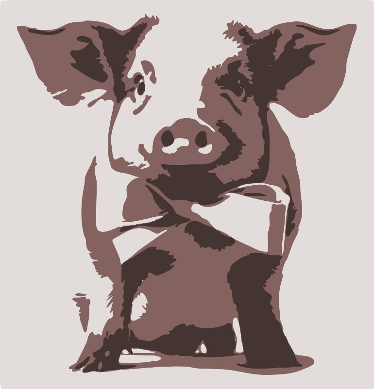 Stencil of Valentine Piglet