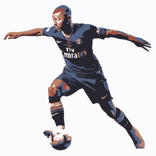 Stencil of Kylian Mbappé in action