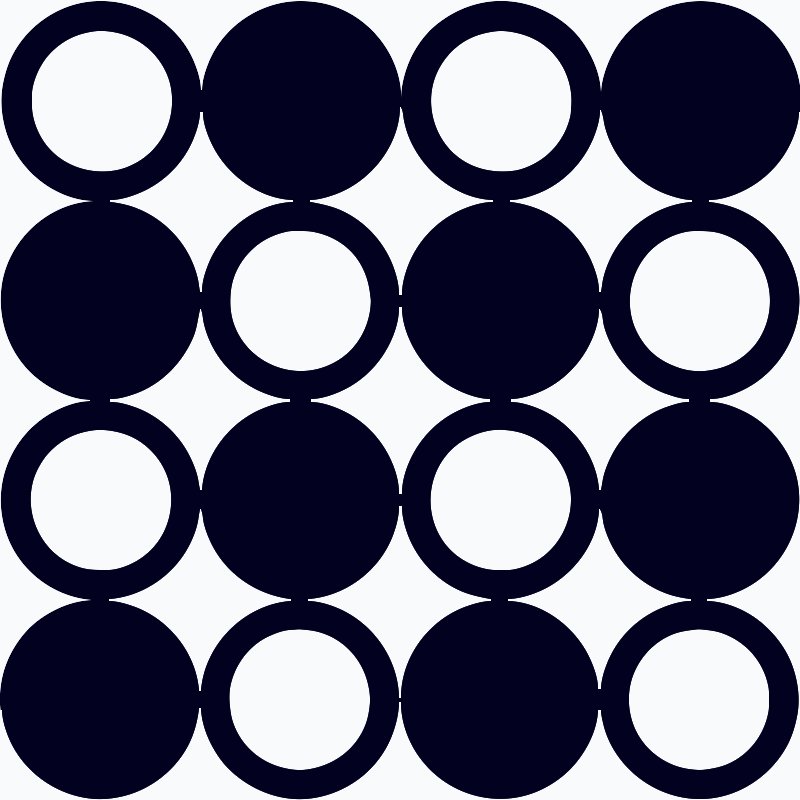Stencil of Circles Open and Closed