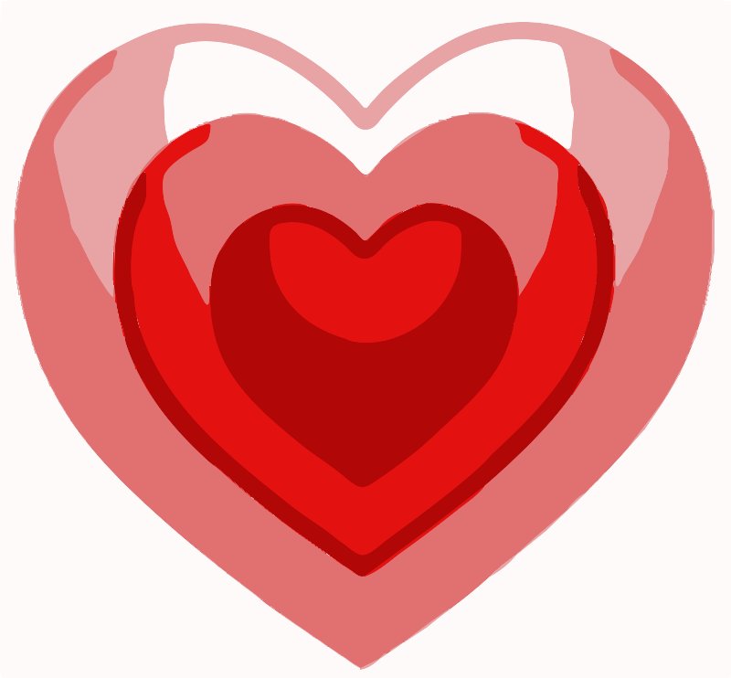 Stencil of Concentric Hearts